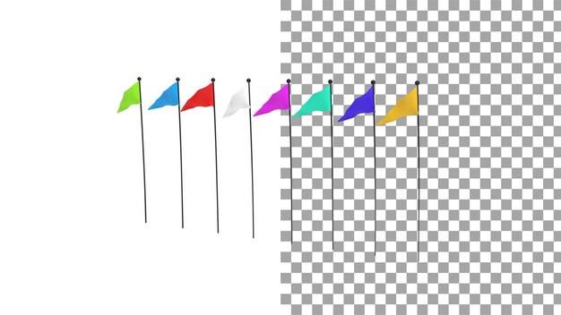 PSD ondeando la bandera sin sombra 3d render