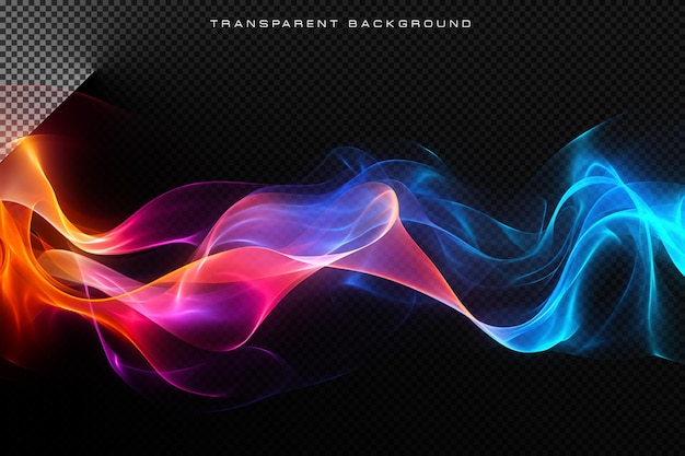 Des ondes brillantes et colorées abstraites sur une couche transparente