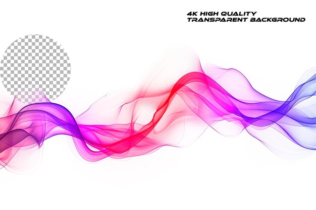 PSD ondes colorées et effet lumineux sur fond transparent