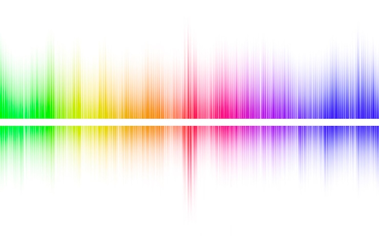 PSD ondes sonores équalisateur spectre lumineux concepts musicaux lumière néon technologie numérique