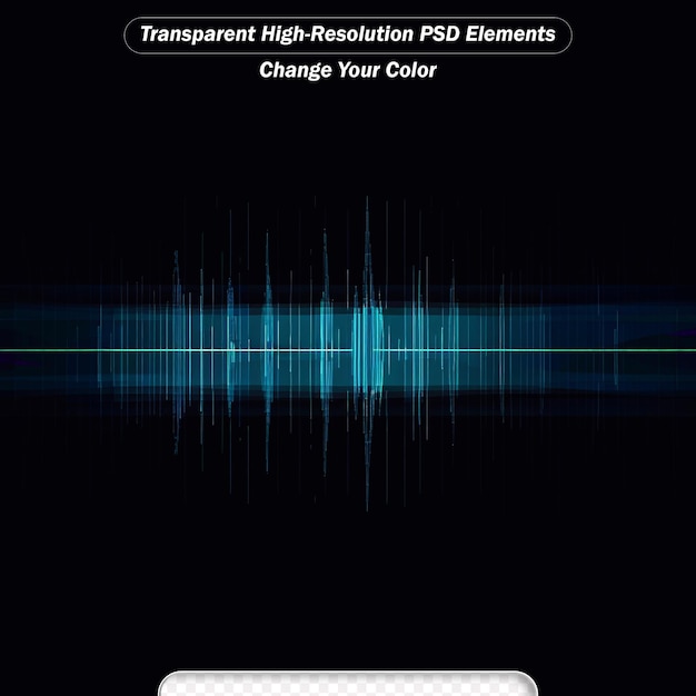 PSD ondes sonores oscillantes lumière bleu foncé arrière-plan de la technologie abstraite