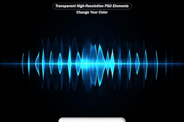PSD ondes sonores oscillantes et lumière bleu foncé