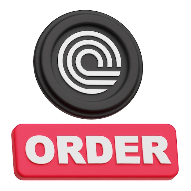 ONDO-Krypto-Token 3D-Symbol isoliert auf weißem Hintergrund