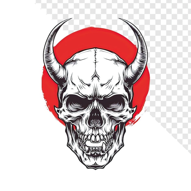 Oni Clean Skull Vector Art sfondo trasparente