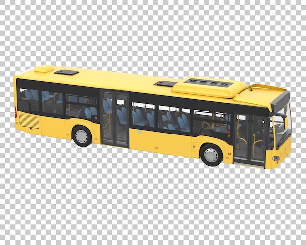 Ônibus da cidade na ilustração de renderização 3d de fundo transparente