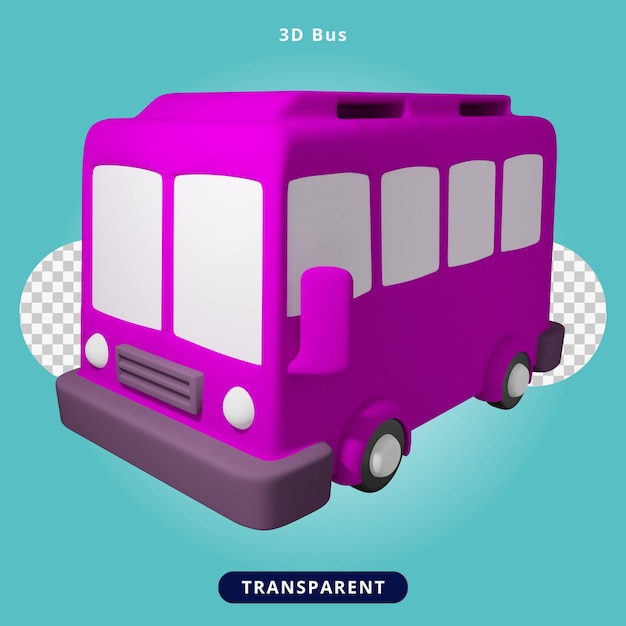 PSD Ônibus de renderização 3d, ilustração de veículo