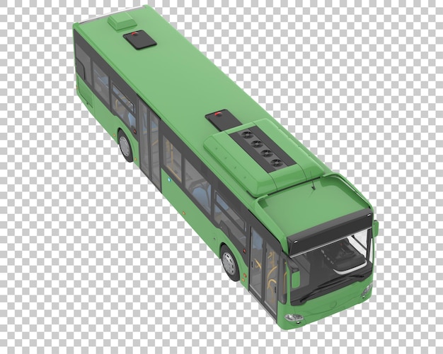 PSD Ônibus isolado na ilustração de renderização 3d de fundo transparente