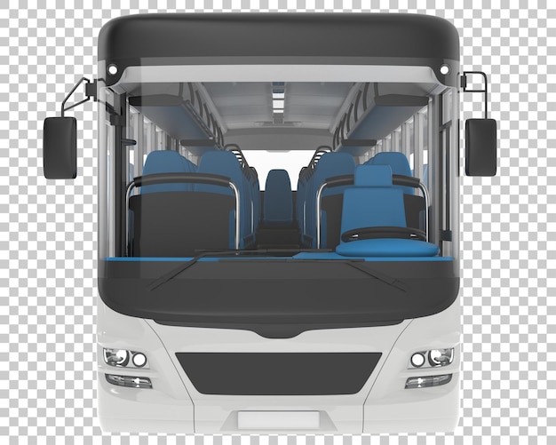 PSD Ônibus isolado na ilustração de renderização 3d de fundo transparente
