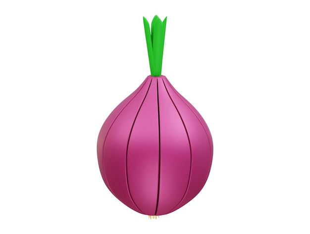 Onion icon 3d illustration rendering