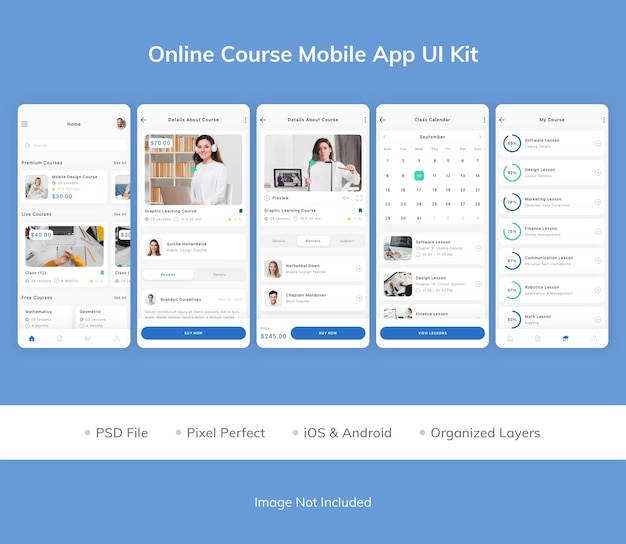Online Course Mobile App UI Kit