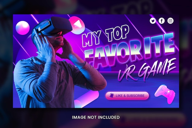 Online-Gaming-YouTube-Vorlage für Miniaturbilder