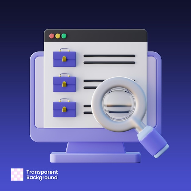 Online-Jobsuche 3D-Illustration
