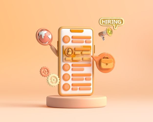 Online-Jobsuche 3D-Rendering