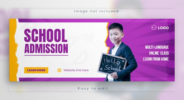 Online kids school education admission webbanner social media facebook titelbild