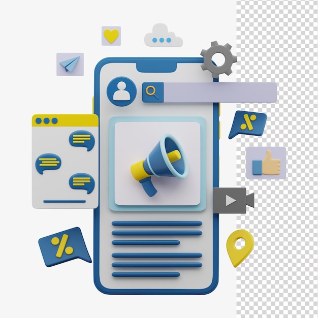 Online-Marketing 3D-Darstellung