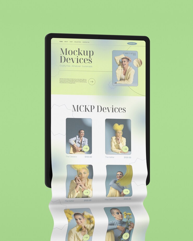 Online-Mockup für elektronische Fahrkarten
