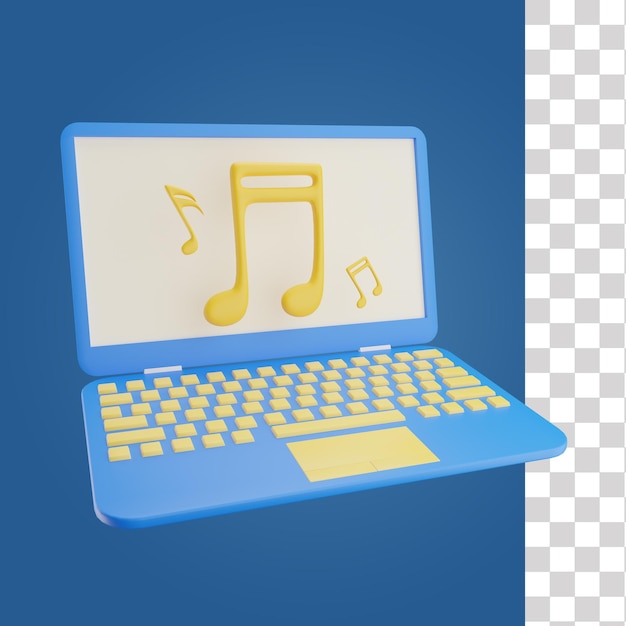 Online-Musik 3D-Symbol