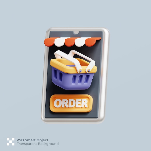 Online-Shop-Symbol 3D-Rendering isolierte Premium-PSD