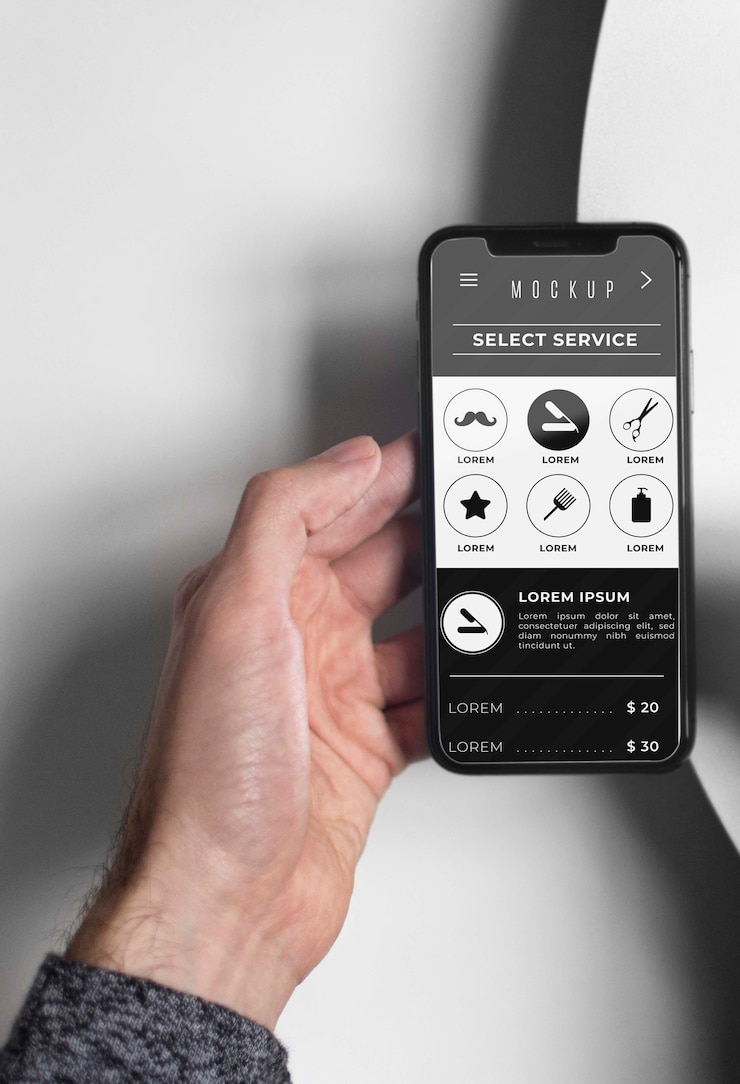 PSD online-shopping auf dem handy