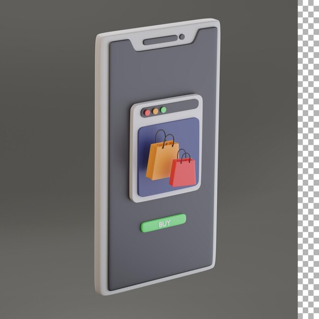 PSD online-shopping auf handy business e-commerce 3d-symbol