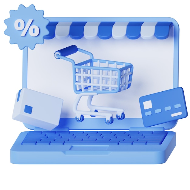 Online-Shopping E-Commerce Verkauf in 3D