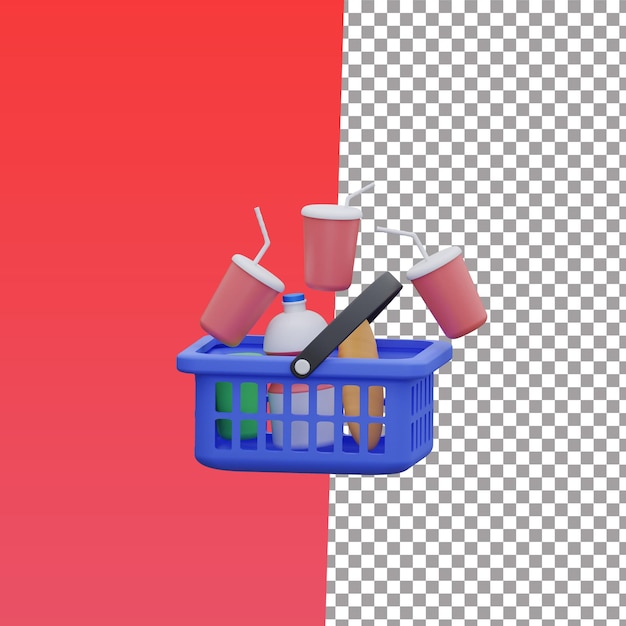 Online-Shopping-Essen 3D-Rendering