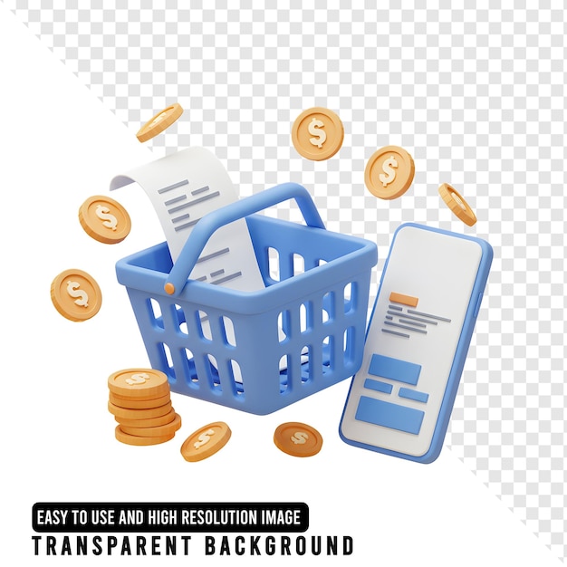 Online-Shopping mit Telefon-Münzen und Quittungen