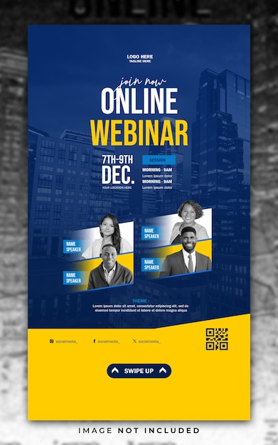 Online webinar social media banner template