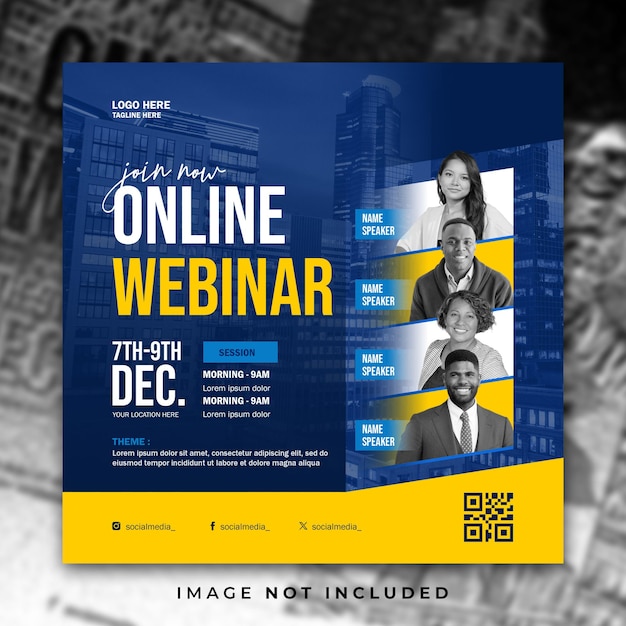 Online webinar social media banner template