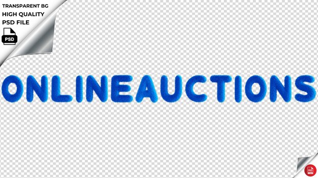 PSD onlineauctions tipografia azul fluffy texto psd transparente