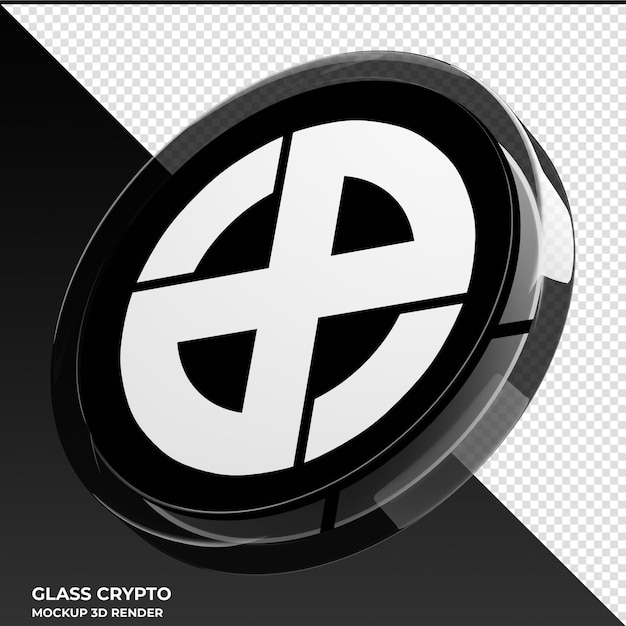 Onyxcoin XCN0004 Glass Crypto Coin Ilustración 3D