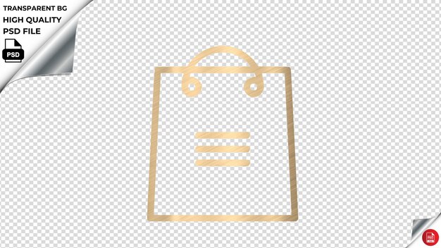 PSD opciones de menú de detalles de la bolsa ícono vectorial color dorado brillante texturado psd transparente