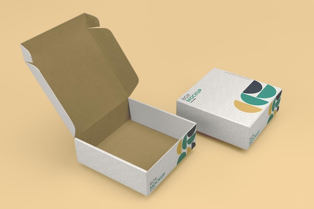 Open Box und Closed Box Mockup