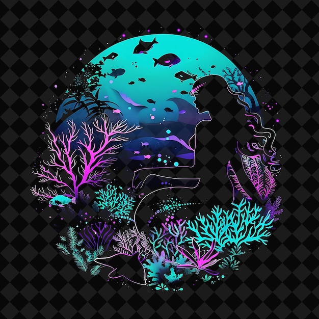 Open Fantasy Nights paysages enchantés avec forêt de néon Y2K Art et illustration Designes d'animaux