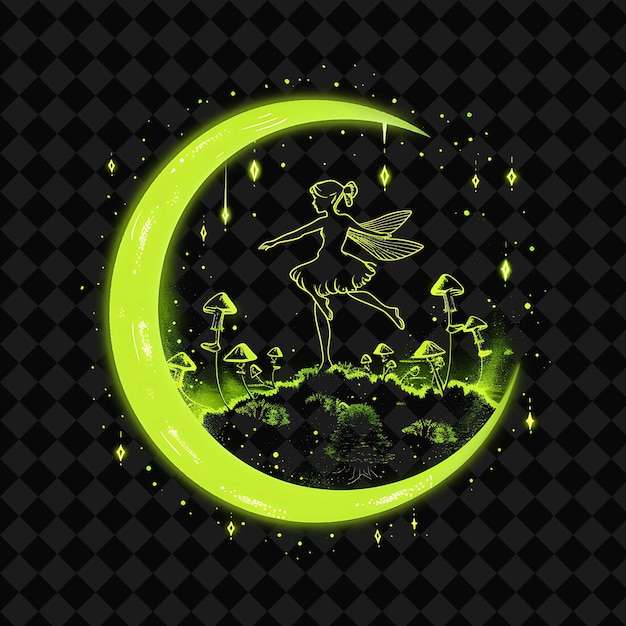 Open Fantasy Nights paysages enchantés avec forêt de néon Y2K Art et illustration Designes d'animaux