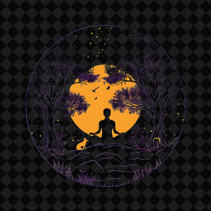 PSD open fantasy nights paysages enchantés avec forêt de néon y2k art et illustration designes d'animaux