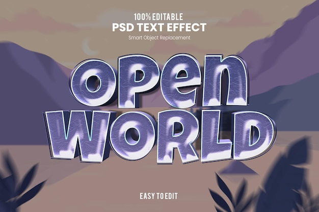 Open World Classic Kid Game Effet de texte 3D