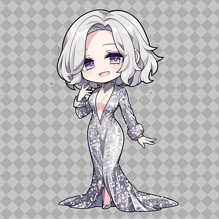 PSD open world of kawaii anime com adoráveis personagens chibi designs de adesivos e downloads digitais