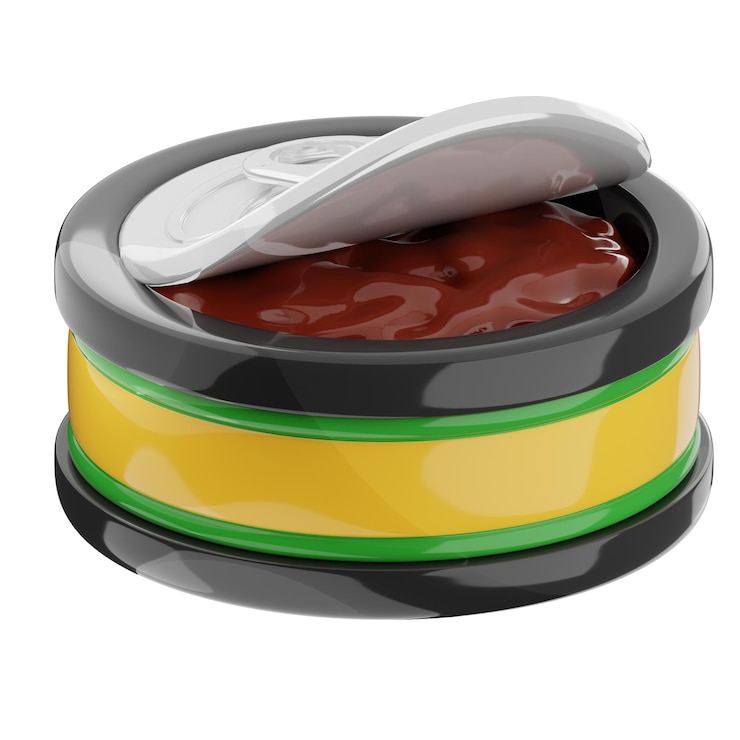 PSD opened can of tomato sauce