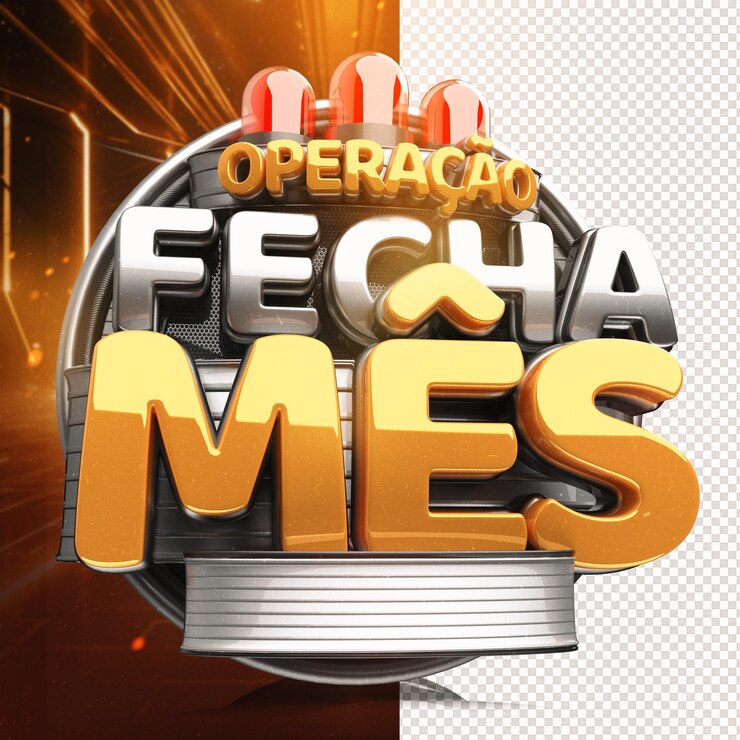 PSD operação fecha mês 3d seal metal siren