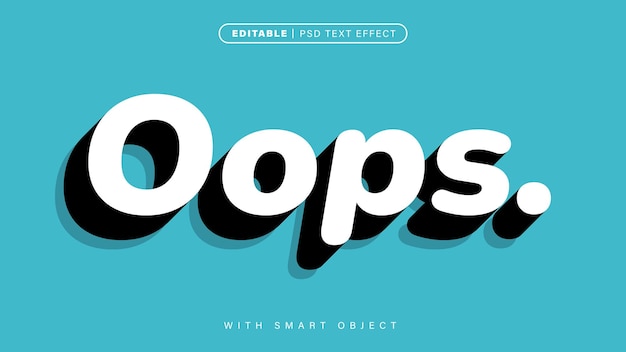 Ops Efeito de texto editável em estilo 3D