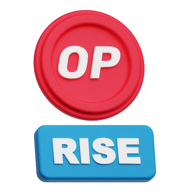 Optimismo token criptográfico icono 3D aislado en el fondo blanco