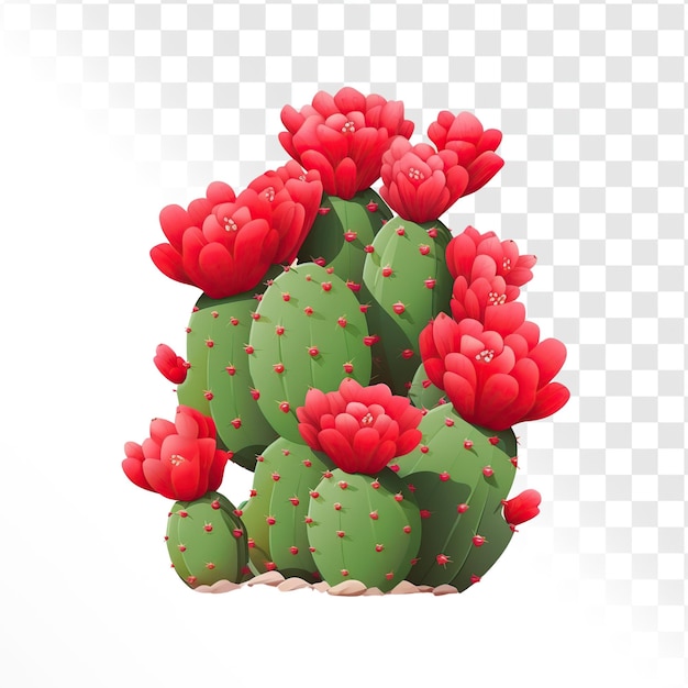 PSD opuntia cactus em fundo transparente isolado