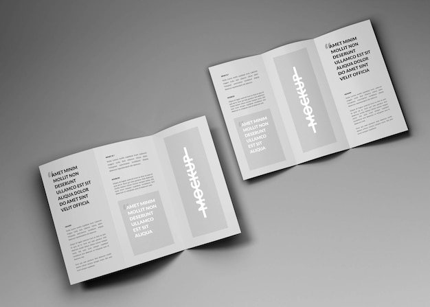 opuscolo a tre ante creativo o mockup di invito