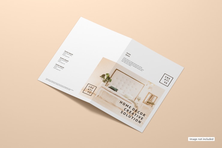 PSD opuscolo bifold mockup