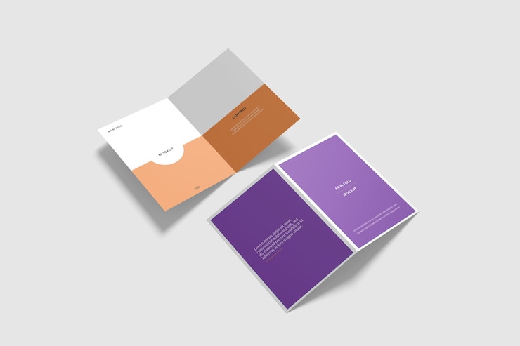 PSD opuscolo bifold mockup