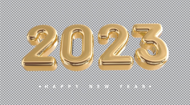 Or 2023 Nouvel An Rendu 3d Png