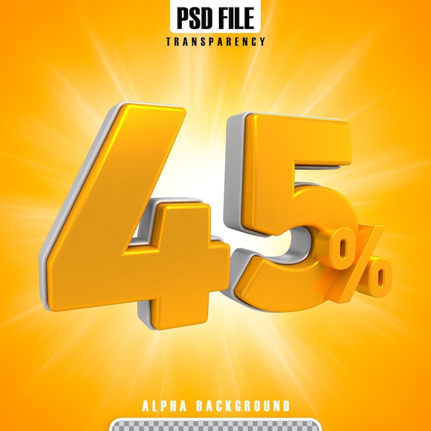 or 3d pourcentages 45 pour cent