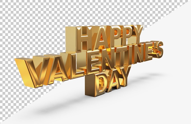 Or Joyeux Jour De Valentine Lettrage Rendu 3d Isolé