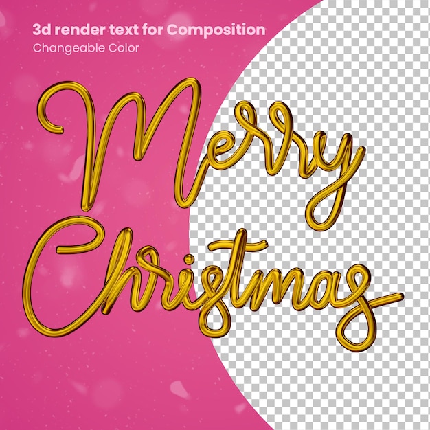 or joyeux noël texte lettrage rendu 3d pour compositon